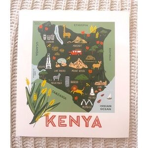 🇰🇪Kenya Country Geography Fine Art Print Digital Illustration Drawing🇰🇪